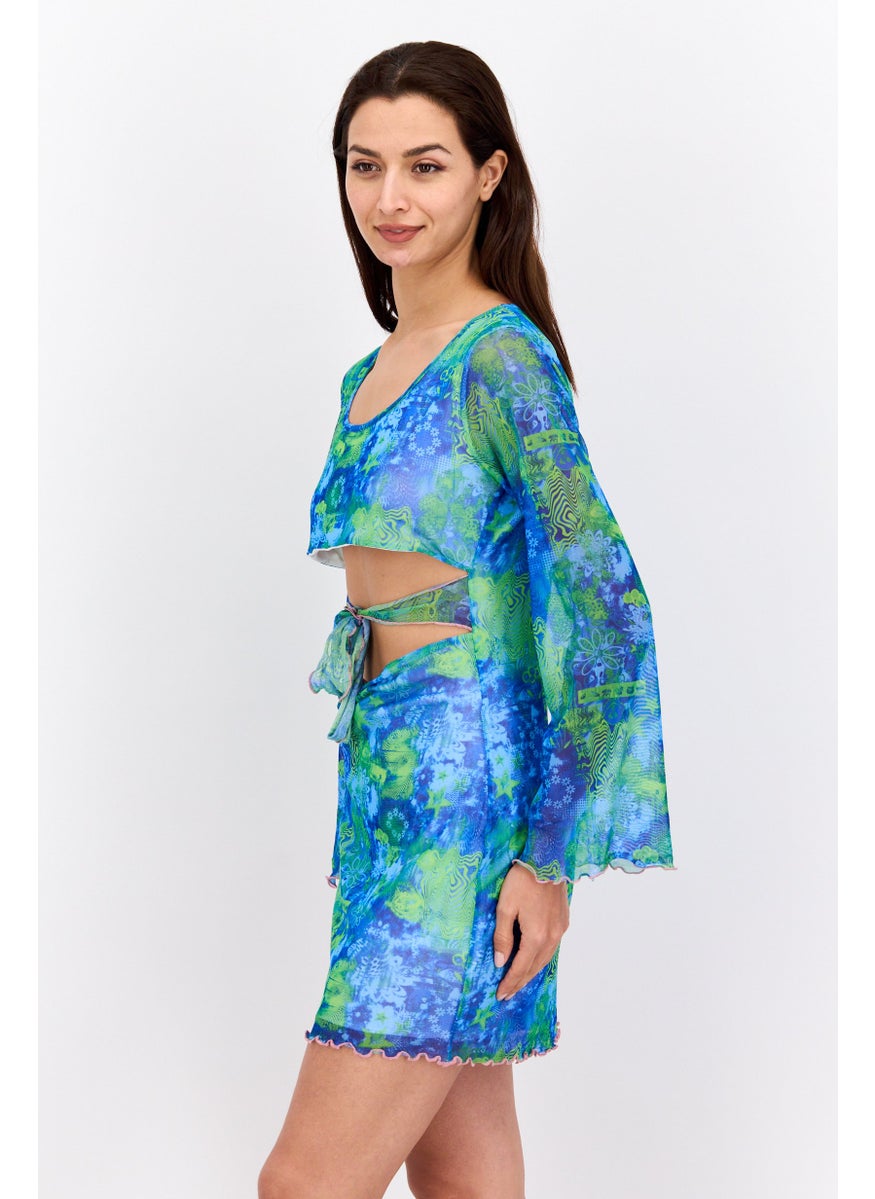 Daisy Street Women Allover Print Mini Dress, Green  - Image 2