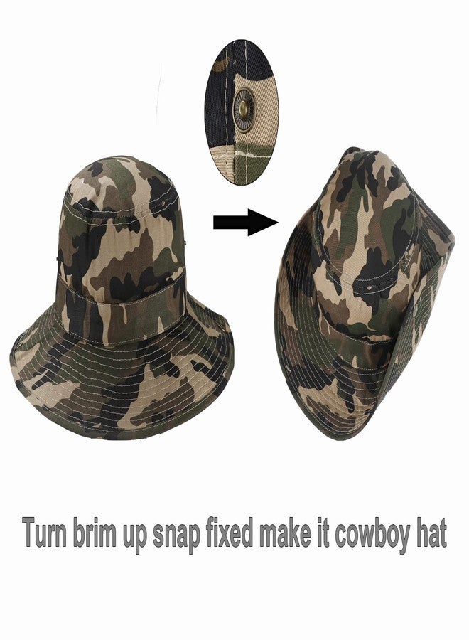 Pogah Kids Camouflage-Sun-Hat UV-Protection Camo-Boonie - with Chin-Strap Bucket Hat Outdoor Fishing for 5-14 Years Old (US, Age, 7 Years, 14 Years, Camo) - Image 4