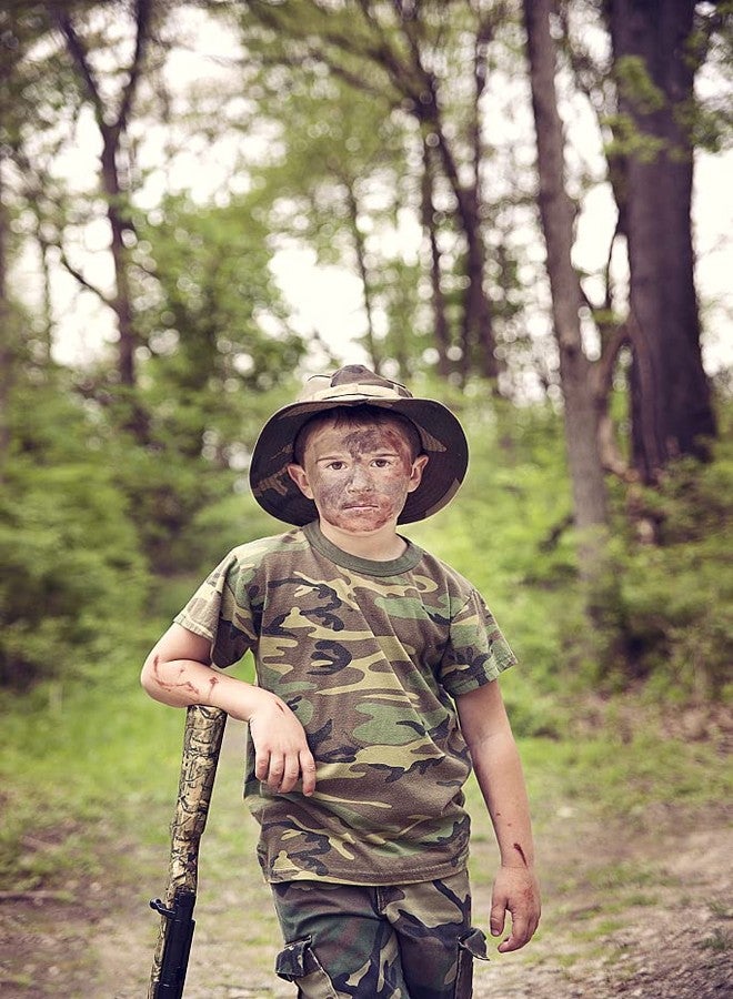 Pogah Kids Camouflage-Sun-Hat UV-Protection Camo-Boonie - with Chin-Strap Bucket Hat Outdoor Fishing for 5-14 Years Old (US, Age, 7 Years, 14 Years, Camo) - Image 3