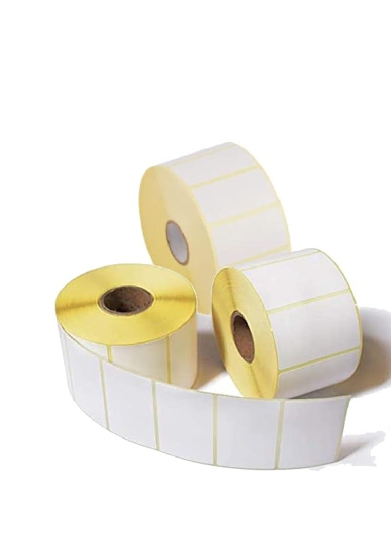 Terabyte 3 لفات - 50 مم × 25 مم ملصق باركود لاصق حراري مباشر 1000 ملصق لكل لفة لزبرة GC420d GC420t GK420d GK420t GX420d GX420t GX430t للبقالة، السوبرماركت، المتاجر، الصيدلية - Image 1