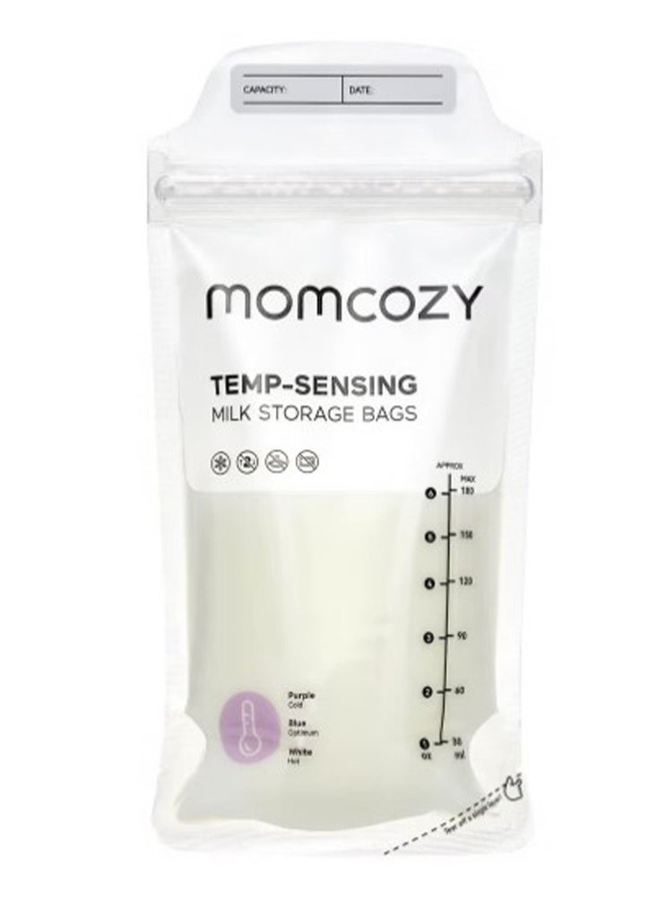 Momcozy Breastmilk Storing Bags, Temp-Sensing Discoloration Milk Storing Bags for Breastfeeding, Disposable Milk Storage Bag with 6 Ounce Self Standing, No-Leak Milk Freezer Storage Pouches  - Image 2