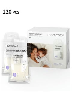 Momcozy Breastmilk Storing Bags, Temp-Sensing Discoloration Milk Storing Bags for Breastfeeding, Disposable Milk Storage Bag with 6 Ounce Self Standing, No-Leak Milk Freezer Storage Pouches  - Image 3