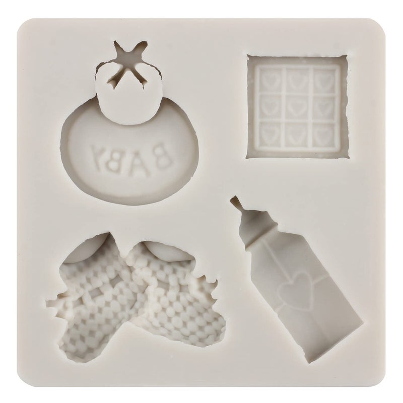 Sijiangmold Baby Silicone Mold Baby Shower Themed Cake Fondant Molds Baby Feet Baby Bottle Cradles Mold For Baby Birthday Cake Decorating Chocolate Gum Paste Polymer Clay Set Of 6 - Image 4