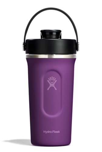 Hydro Flask Shaker Bottle Insulated Stainless Steel Gym Bottle for Pre Workout Protein 24 Oz Beachplum Purple - Image 1