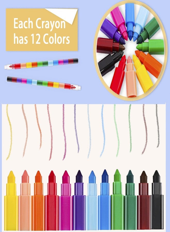 Extrapins 36 Pieces Colorful Stackable Crayons,12 Colors Stacking Crayons,Buildable Crayons for Drawing Coloring,Stacking DIY Crayons for Classroom Office School Supplies - Image 3