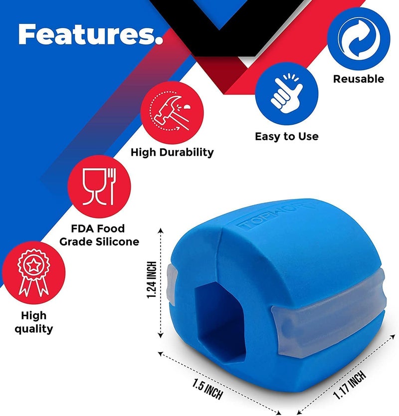 MINNESOTA Jawline Exerciser Tool – Premium Jawline Shaper for Men & Women, Effective Face and Neck Toning, Slim & Define Your Jawline, Reduces Stress & Cravings – Blue - Image 2
