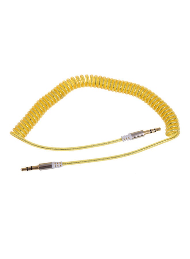 NIBEMINENT Flexible 3.5mm Car Jack M to Extend Stereo Audio AUX Cable Cord Yellow - Image 1
