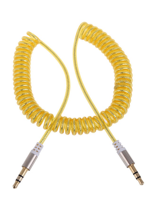 NIBEMINENT Flexible 3.5mm Car Jack M to Extend Stereo Audio AUX Cable Cord Yellow - Image 2