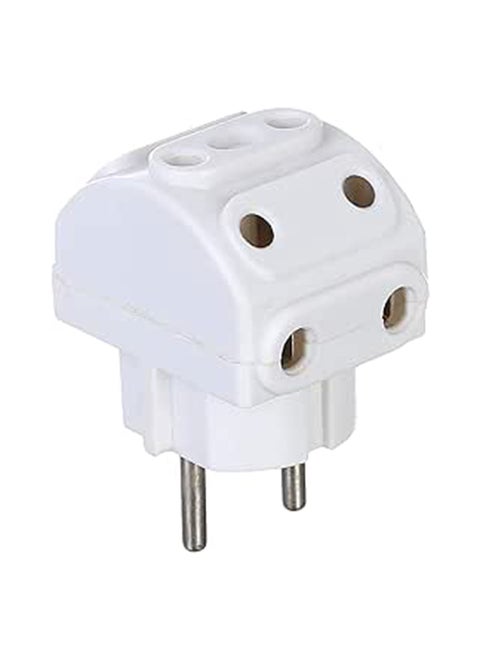 Extension Port 5 Sockets, White