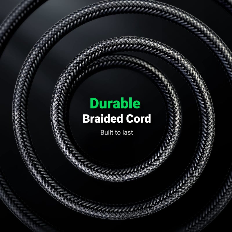 UGREEN 1/8 to 1/4 Stereo Cable 3.5mm TRS to 6.35mm Audio Cable Guitar to Aux Male Cord with Zinc Alloy Housing and Nylon Braid for Guitar, Laptop, Home Theater Devices, Speaker and Amplifiers 6.6FT - Image 4