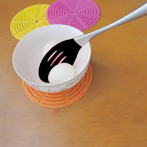 P-Plus International Stainless Steel Handle Silicone Slotted Serving Spoon, Nonstick Mixing Spoon, Heat Resistant up to 480°F. Silicone Kitchen Cooking Utensils Non-Stick Baking Tool Black Pack of 1 - Image 5