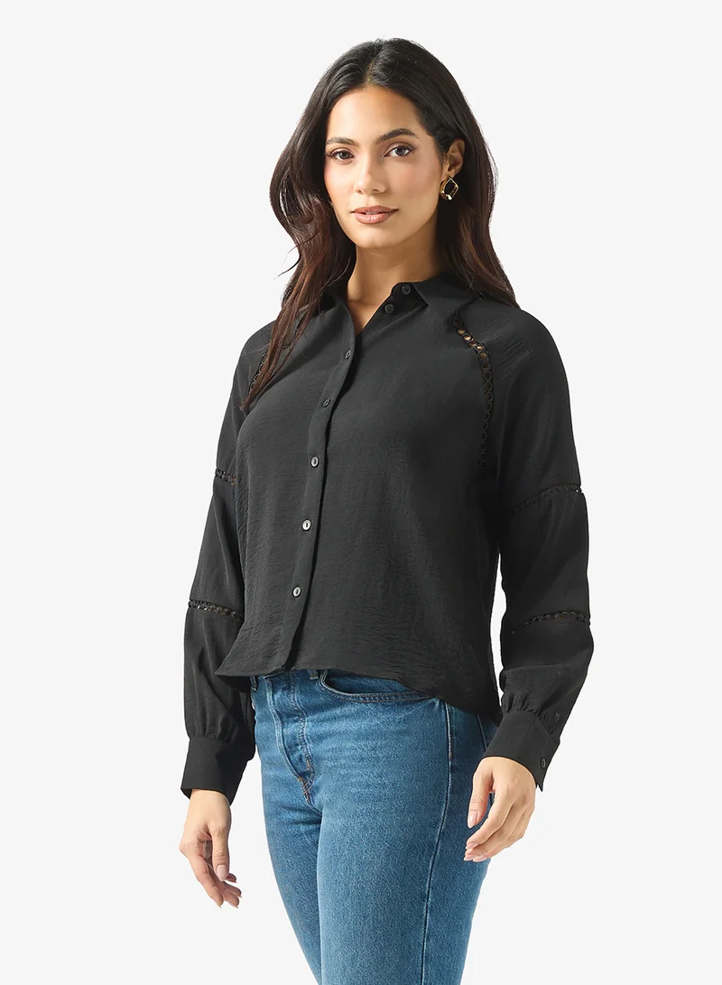 VERO MODA Lace Detailed Woven Shirt