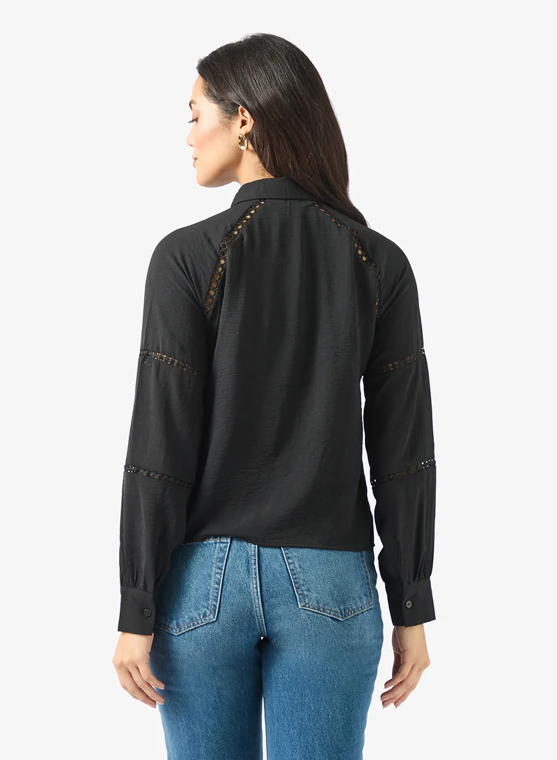 VERO MODA Lace Detailed Woven Shirt