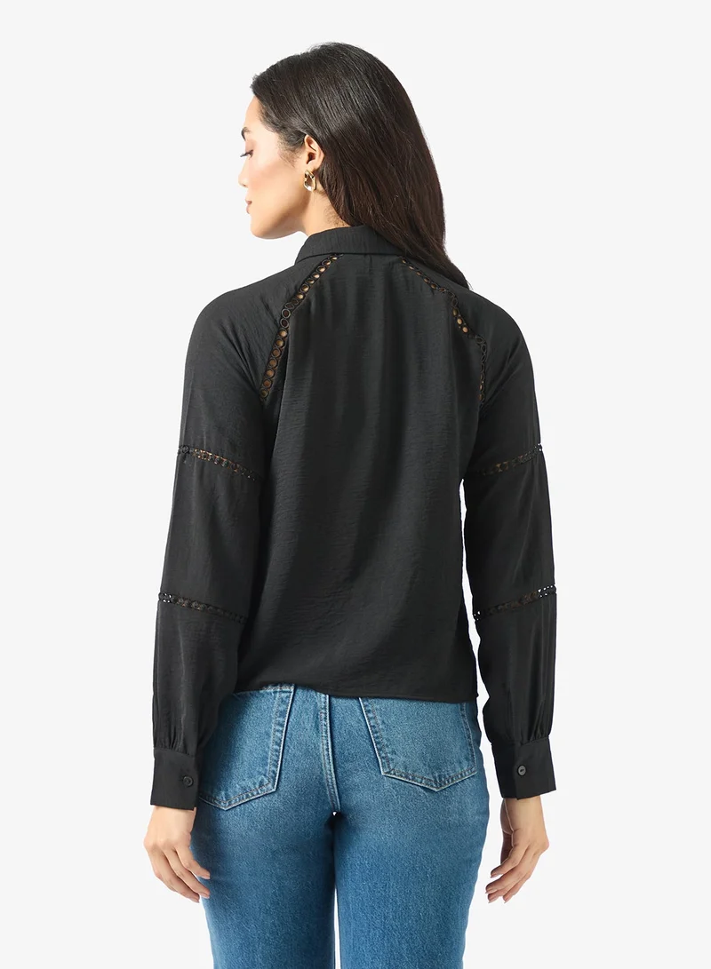 VERO MODA Lace Detailed Woven Shirt