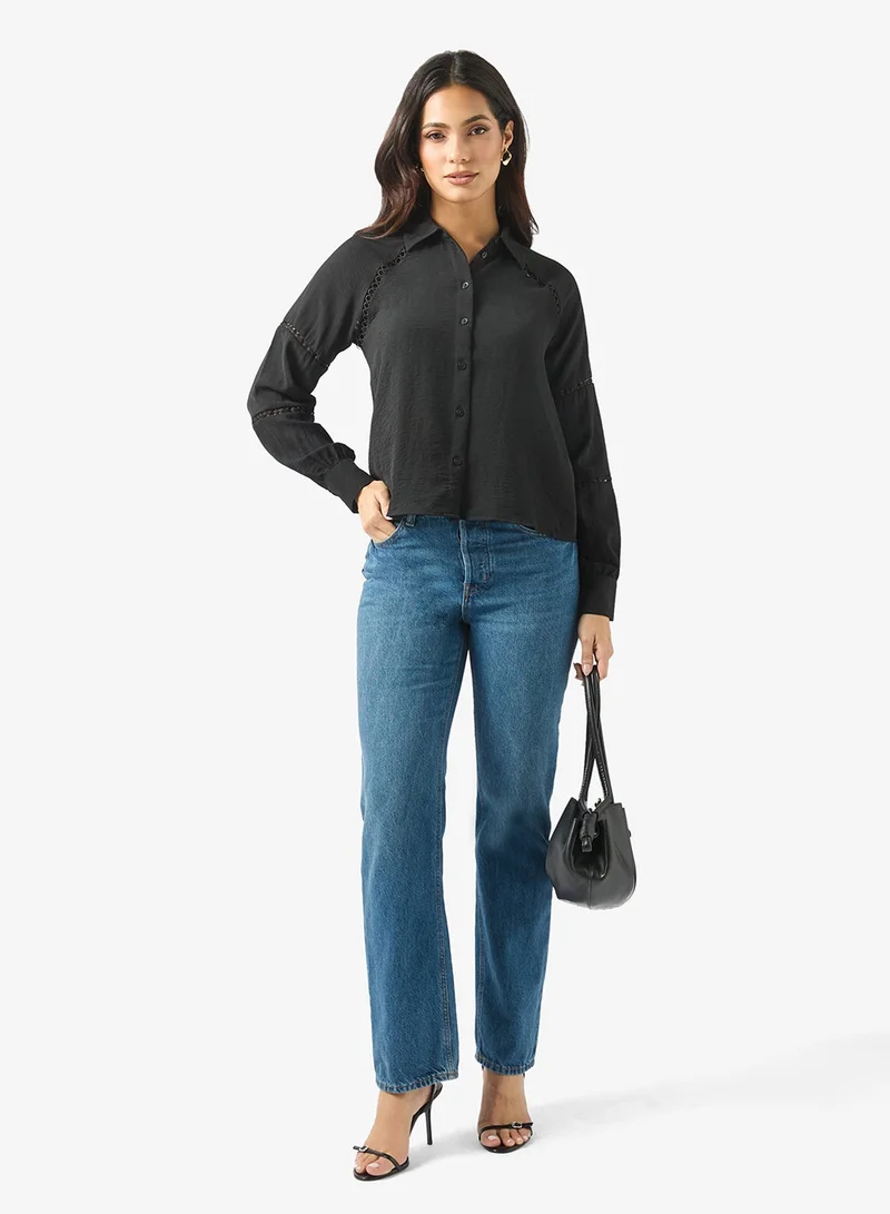 Vero Moda  Lace Detailed Woven Shirt for Women | Best Price UAE