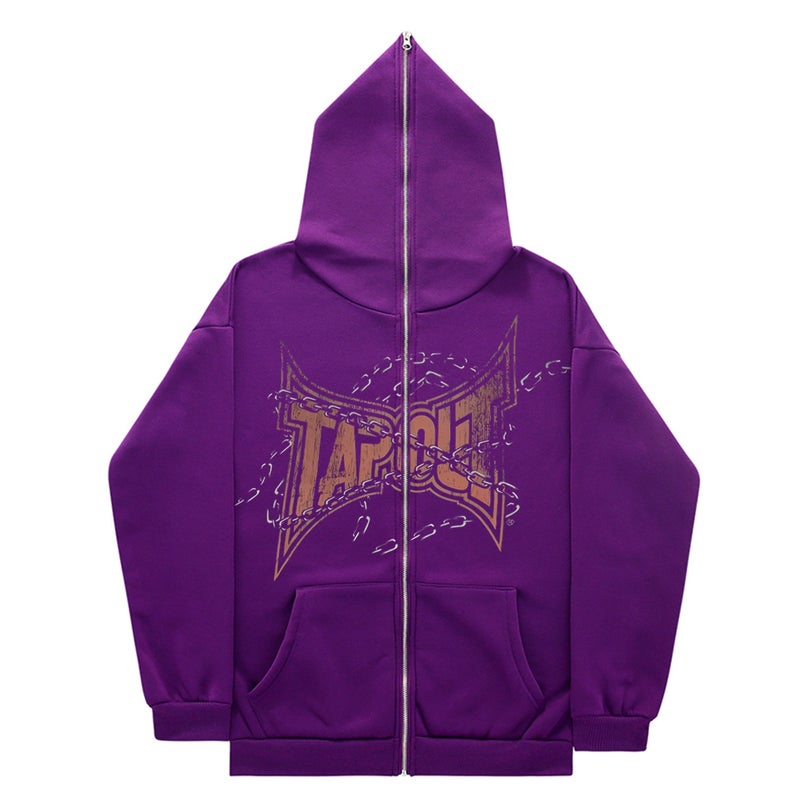 Full Zip Hoodie Sweatshirt Gothic High Street Full Zip Oversized Jacket For Men And Women Streetwear Y2 Jacket - Image 3