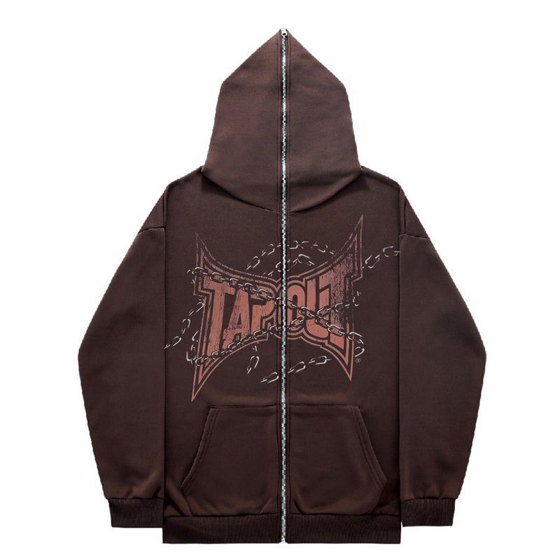 Full Zip Hoodie Sweatshirt Gothic High Street Full Zip Oversized Jacket For Men And Women Streetwear Y2 Jacket - Image 2