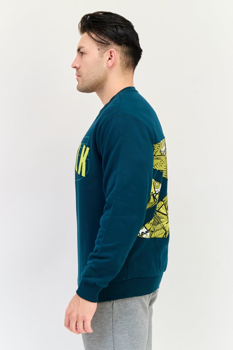Reebok Men Sportswear Fit Long Sleeves Outdoor Sweatshirt, Green - Image 3