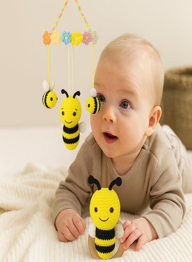 Sutra Handmade Crochet Bee Toy Set – Honey Bee Mother with Two Baby Bees – Amigurumi Stuffed Toys – Best Gift for Kids and Toddlers – Soft Toys for Baby Girls & Boys – Size 15 x 9 Inch - Image 5