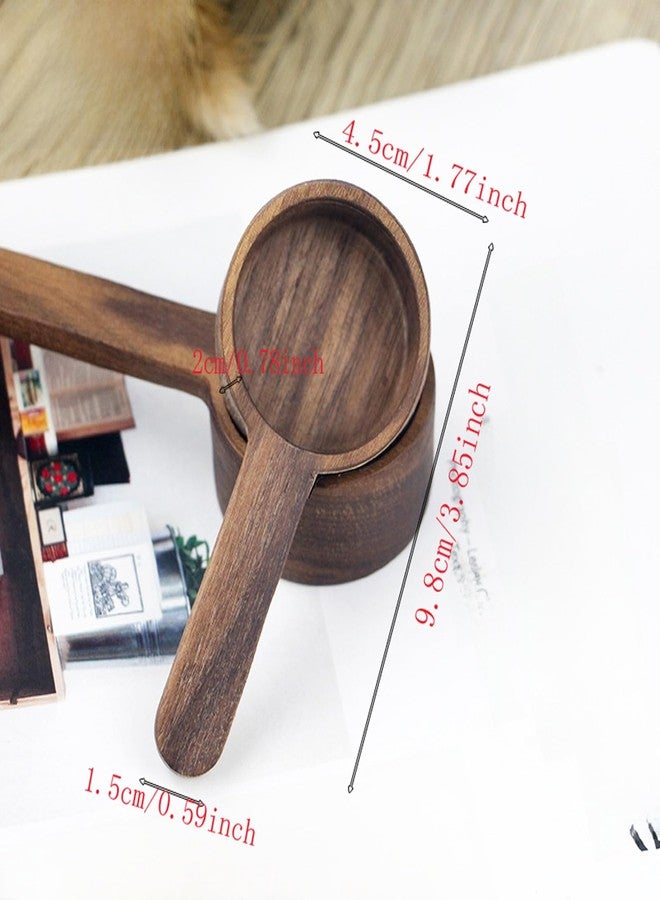 Dranvosk 2PCS Wooden Coffee Scoops for Ground Coffee | Multi-Function Measuring Spoons for Coffee Tea and Seasonings | Portable Tablespoon Scoop with Retro Design,Easy to Clean for Home Use - Image 3