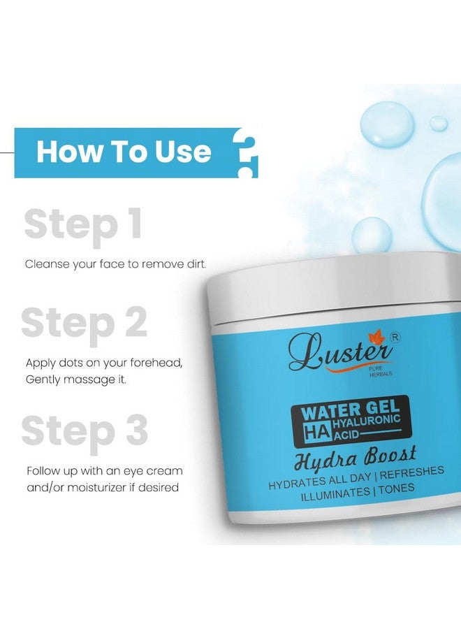 LUSTER جل الماء لستر هايدرا بوست مع حمض الهيالورونيك، البابايا، الألوة فيرا، الكيوي، البطيخ | جل ماء للوجه | مرطب يومي للوجه لجميع أنواع البشرة - عبوة من 2-100 جرام لكل منها - Image 5