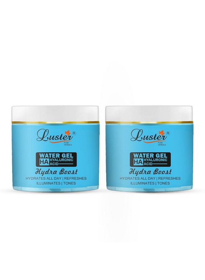 LUSTER جل الماء لستر هايدرا بوست مع حمض الهيالورونيك، البابايا، الألوة فيرا، الكيوي، البطيخ | جل ماء للوجه | مرطب يومي للوجه لجميع أنواع البشرة - عبوة من 2-100 جرام لكل منها - Image 1