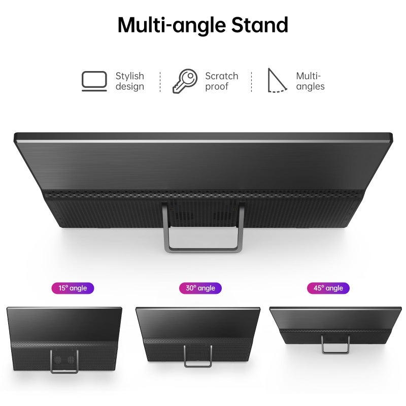 Yxk Portable Monitor 15.6 Inch 1080P USB-C HDMI Ultra-Slim Travel Monitor with Kickstand, for Laptop, PC, Mac Phone, PS, Xbox, Swich IPS Ultra-Thin Zero Frame Gaming - Image 5