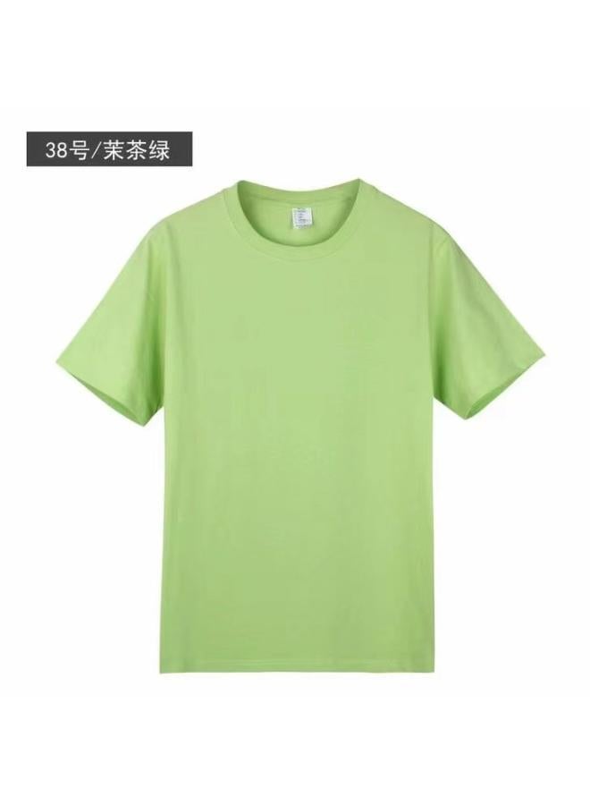 Song Feng Ya Heavy Pure Cotton Solid Color Short Sleeve Plus Size Loose Men's And Women's T-shirt Half Sleeve Round Collar Fashion Pullover Top 