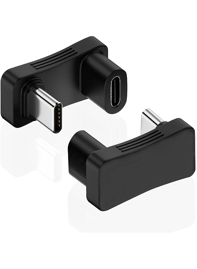 Zaboon 2 Pcs 180 Degree Angle USB C Adapter, 180° U Shape USB-C Male to USB-C Female 10Gbps PD 100W Adapter Compatible with Steam Deck, Switch, Laptop, Tablet, Phone - Image 1