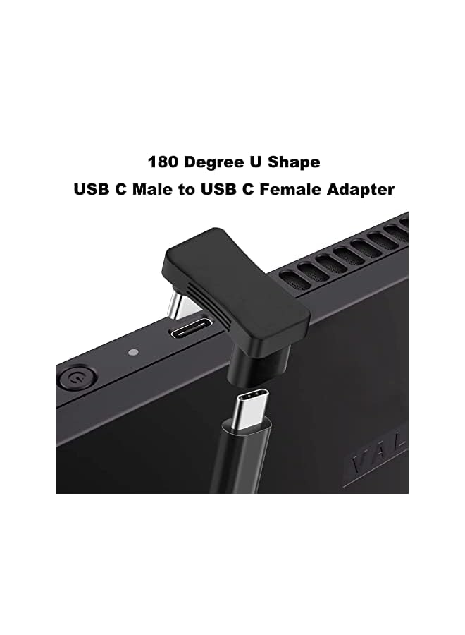 Zaboon 2 Pcs 180 Degree Angle USB C Adapter, 180° U Shape USB-C Male to USB-C Female 10Gbps PD 100W Adapter Compatible with Steam Deck, Switch, Laptop, Tablet, Phone - Image 4