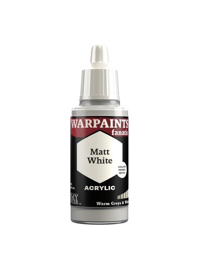 The Army Painter Warpaint Fanatics Matt White Acrylics Miniature Hobby Painting with Fanatics Warpaint, Quality Paint for Miniature Wargaming - Image 1