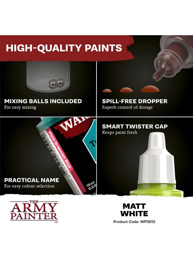 The Army Painter Warpaint Fanatics Matt White Acrylics Miniature Hobby Painting with Fanatics Warpaint, Quality Paint for Miniature Wargaming - Image 5