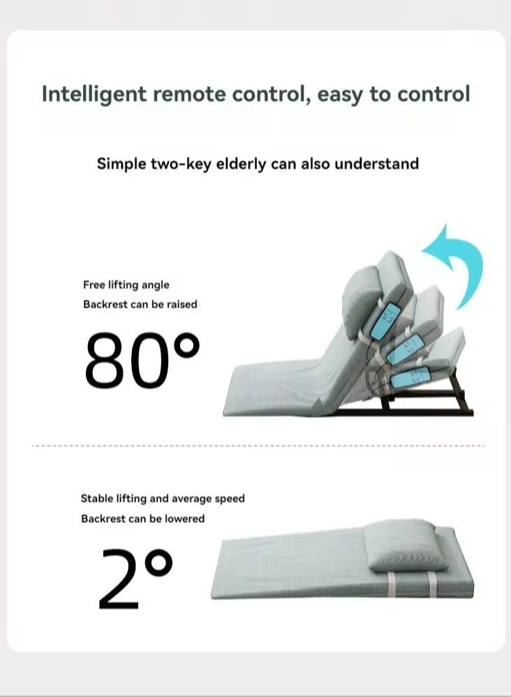 Electric Power Lifting Adjustable Bed Back Rest for Patient Back Lumbar Support, Assist Elderly to Get Out of Bed Easily, Removeable Bedrails with Pocket, 220lbs Capacity - Image 4