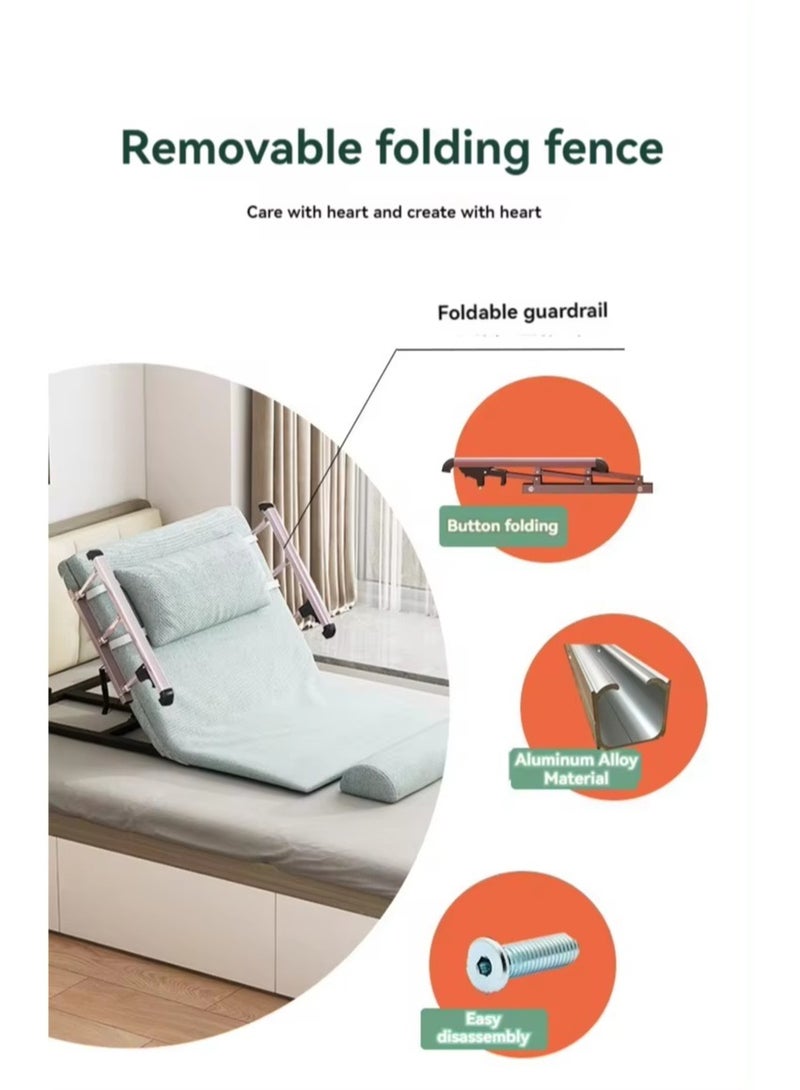 Electric Power Lifting Adjustable Bed Back Rest for Patient Back Lumbar Support, Assist Elderly to Get Out of Bed Easily, Removeable Bedrails with Pocket, 220lbs Capacity - Image 3