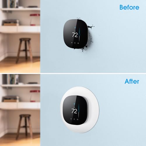 CaseBot Wall Plate for Ecobee3 Lite / Ecobee3 SmartThermostat, Practical Trim Kit, Easy Installation, Durable Polycarbonate Material, Stylish Design (White) - Image 4