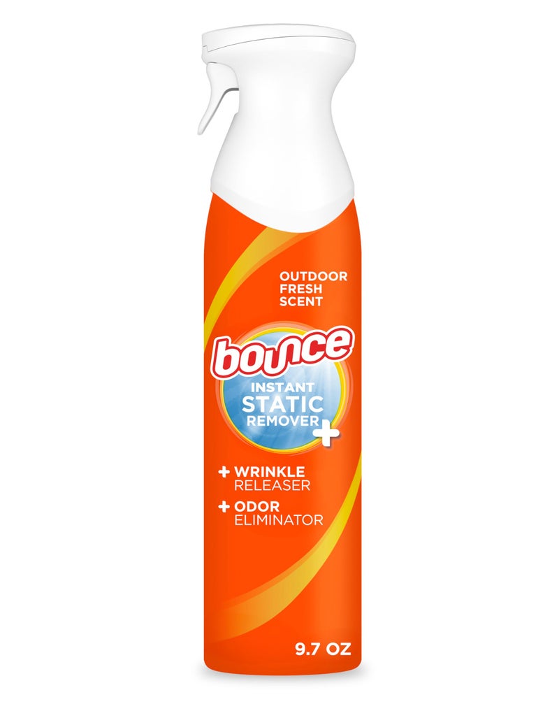 Bounce Anti Static Spray, 3 in 1 Instant Anti Static Spray & Instant Wrinkle Release, Odor Eliminator and Fabric Refresher Spray (9.7 Fl Oz, Pack of 1) - Image 1