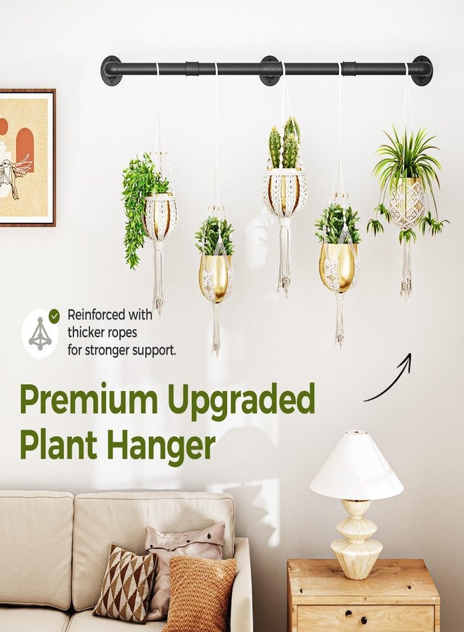 Bamworld Window Plant Hanger Indoor 63in Hanging Planters for Indoor Plants Hanging Plants Holder Hanging Rod Window Plant Shelves Wall Planters Pot/Chain/Plant Not Included(Black) - Image 3