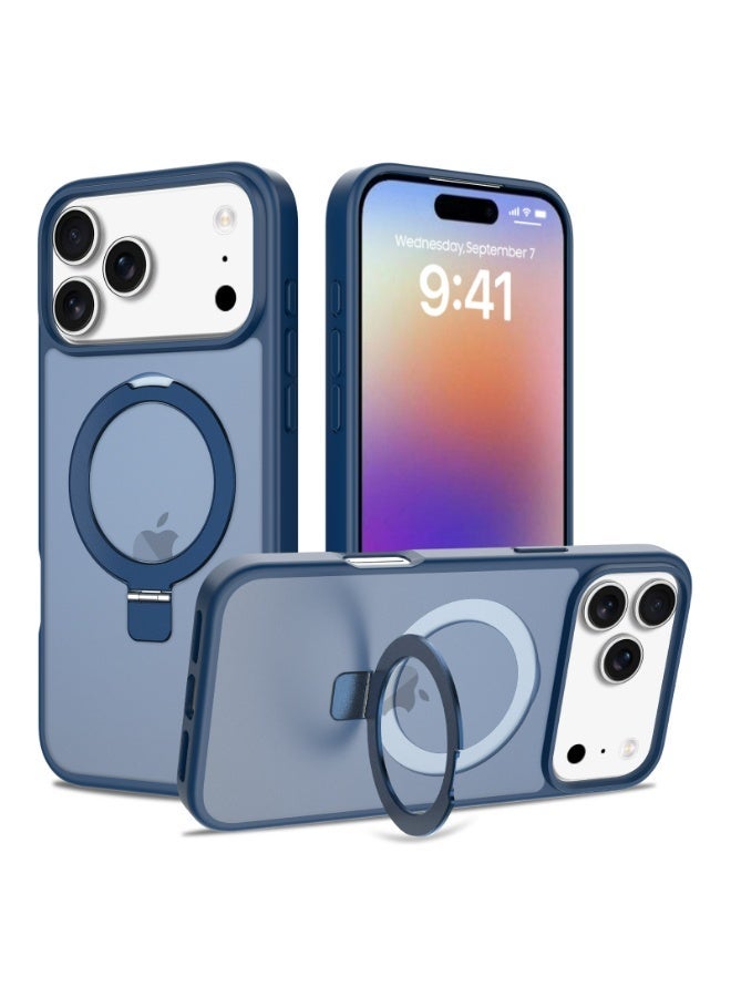 متوافق مع غطاء iPhone 17 Pro Max مع حامل مغناطيسي غير مرئي على شكل حلقة دائرية، غطاء شفاف من الدرجة العسكرية لهاتف iPhone 17 ProMax 6.9 بوصة [متوافق مع Mag-Safe] [شعور رائع بالقبضة]، - Image 1