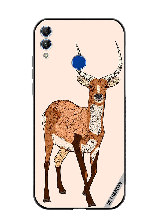 Protective Case Cover For Honor 10 Lite Red Lechwe, Deer Engraved Design Multicolour