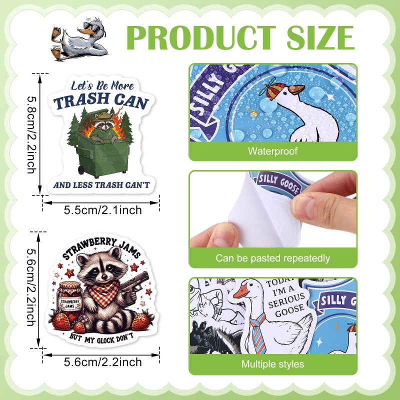 Chivertion 400 Pcs Funny Stickers for Adults Waterproof Funny Meme Stickers Pack for Laptop, Water Bottles, Bumper, Phone, Hard Hats, Wall, Window Decals Decors, 200 Styles - Image 2
