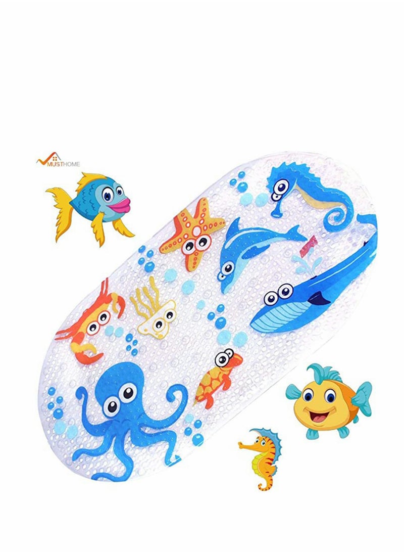 KASTWAVE - Baby Bath Mats 39cmx69cm Baby Bath Mat Anti-Slip PVC for Toddlers Children Baby Floor Tub Mats Shower Mat Non Slip Anti Mould - Image 1