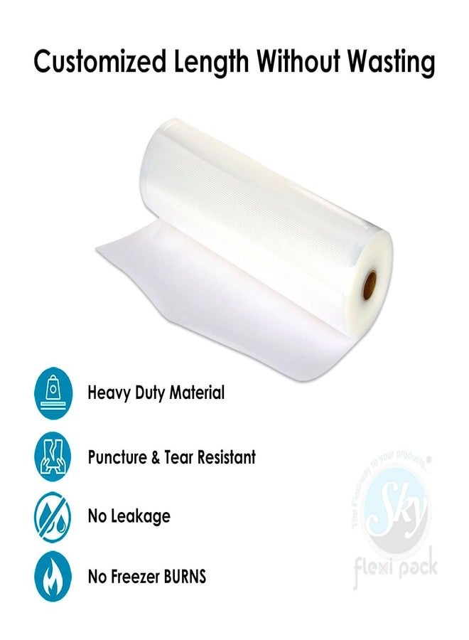 SKY FLEXI PACK Vacuum Sealer Roll for Food Storage (Pack of 1), 15cm x 5m | BPA Free Embossed Roll for Freezer, Meal Prep & Sous Vide | Food Grade - Image 3