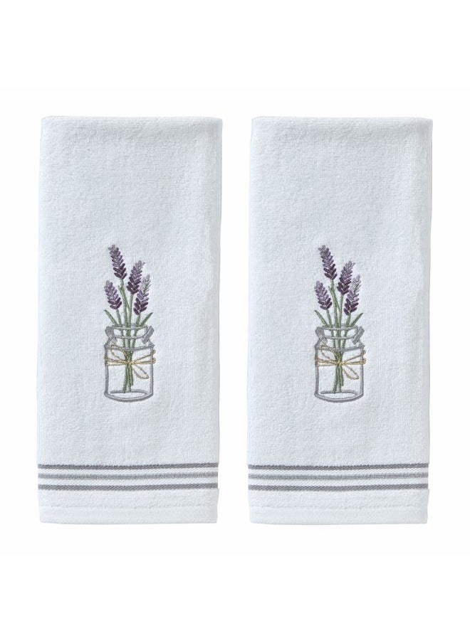 SKL Home - by Saturday Knight Ltd. Lavender Hand Towel (2-Pack), White , 16x25 - Image 1