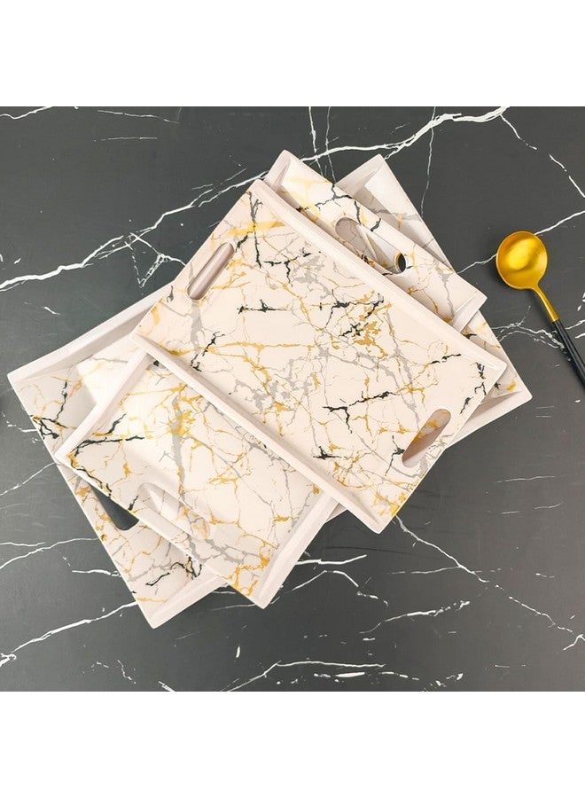 UPC Tray Set for Serving/Serving Tray Set of 3/ Premium Printed Tray for Serving/Multi-Use Nashta Plate (Small, Medium & Large) - Image 3