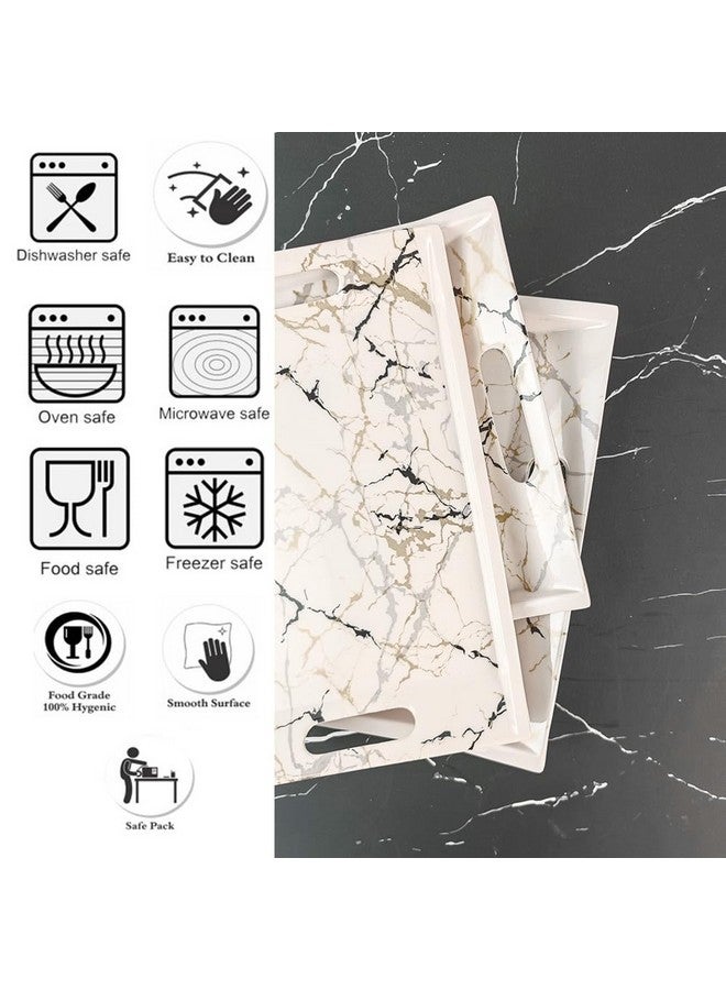 UPC Tray Set for Serving/Serving Tray Set of 3/ Premium Printed Tray for Serving/Multi-Use Nashta Plate (Small, Medium & Large) - Image 5