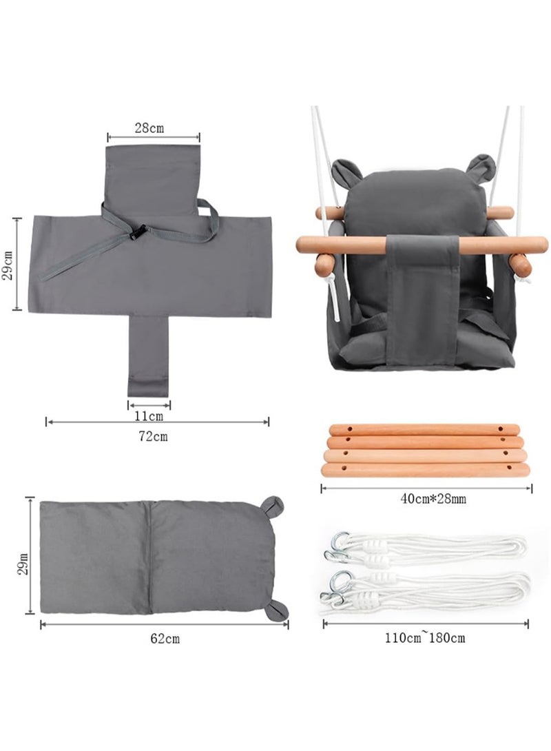 DubaiGallery Baby cloth pocket swing indoor outdoor household cotton linen cloth pocket childrens hanging chair infant swing cross-border - Image 4