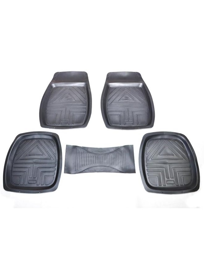 Generic - generic Car Floor Mats, Heavy Duty Front & Rear Rubber Cargo Mats Anti-Slip, Full Set Trimmable Contour Liners Universal Fit Car Protector Mats- 5PCS - Image 1