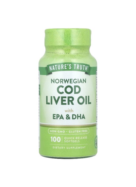 Nature's Truth, Norwegian Cod Liver Oil with EPA & DHA, 100 Quick Release Softgels