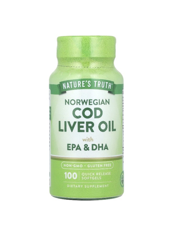 Nature's Truth, Norwegian Cod Liver Oil with EPA & DHA, 100 Quick Release Softgels