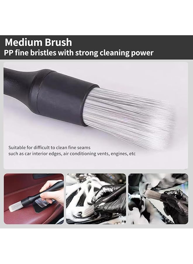 DMG TECH 3Pcs Car Detailing Brush Set, Auto Detail Brush Kit, Universal Car Crevice Brush For Clean Interior Or Exterior, Car Dust Removal Brush For Dashboard, Air Vent, Leather Seats, Tires (3Pcs) - Image 3